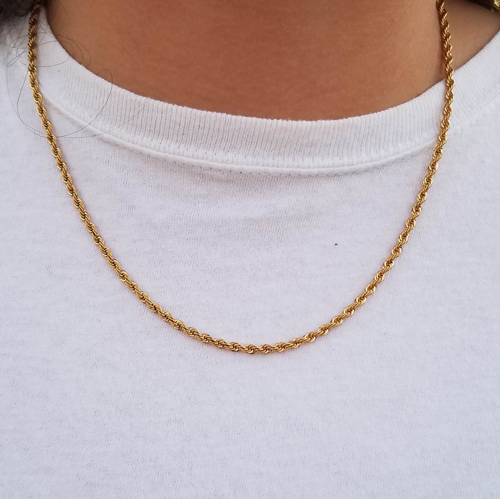 Gold Chain 14k Gold Rope Chain - Picture 3 of 4